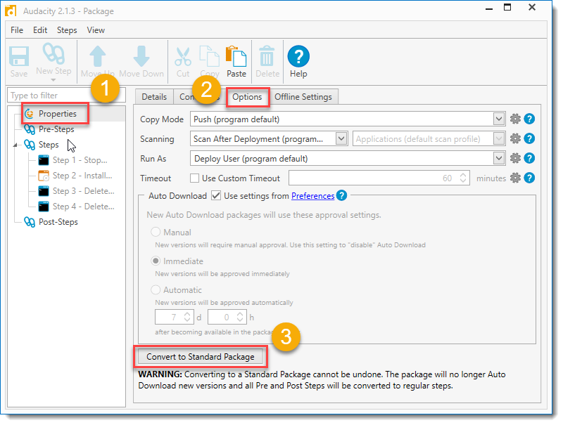 Auto Download Convert to a Standard Package Support