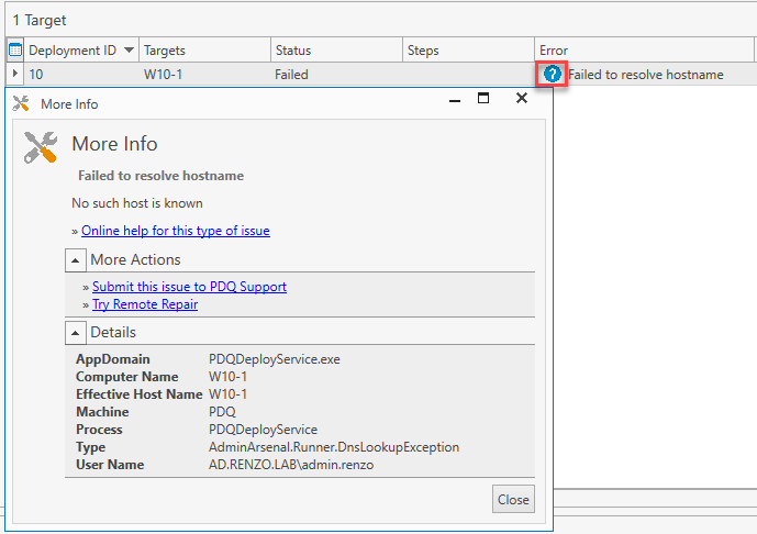 Troubleshooting a Failed Deploy